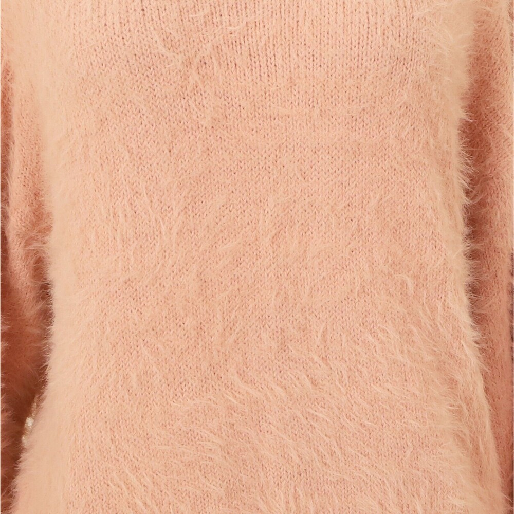 London Kaye Faux Fur Sweater XS Shaggy Pink Long Sleeve Top Scoop Neck NWT B86 - Picture 5 of 5
